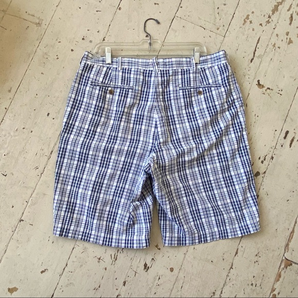 Land's End Plaid Seersucker Shorts - Picture 2 of 9